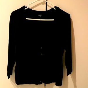 Tribal size medium black v-neck 3/4 sleeve cardi